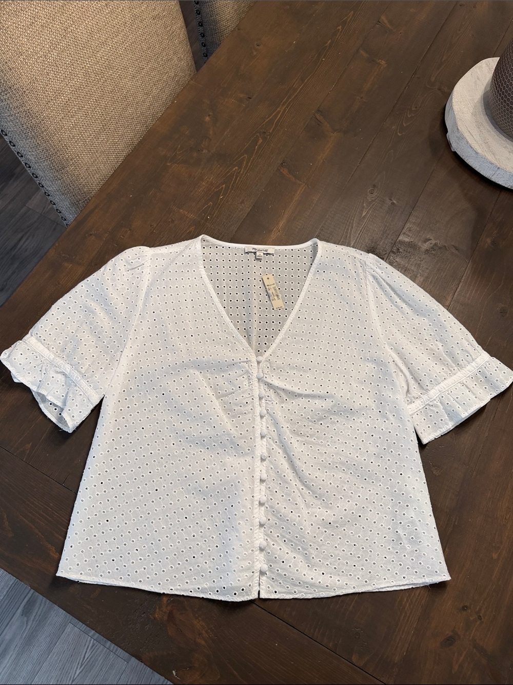 NWT Madewell Eyelet Top Size 14 100% Cotton